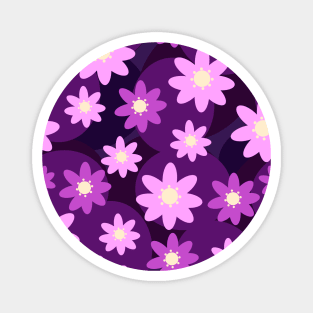 Abstract pink and violet flowers 3 D design Magnet